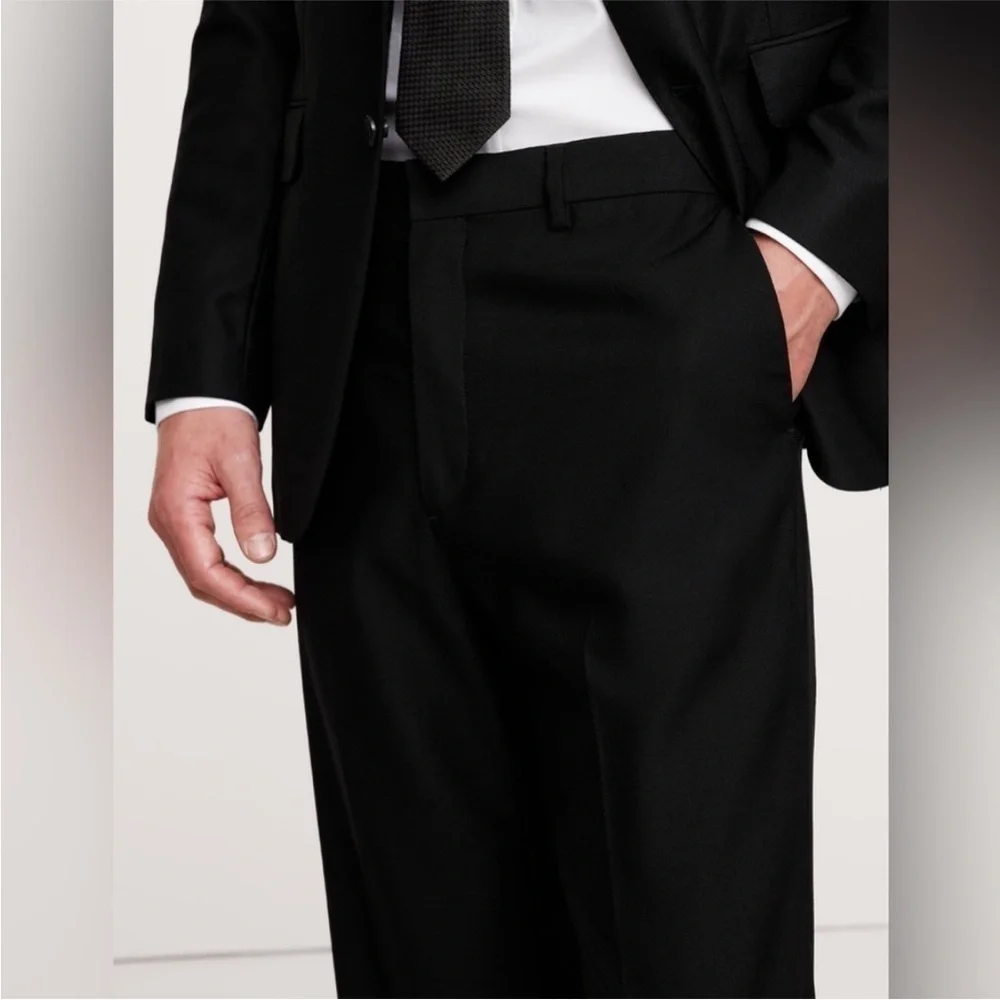 NWT! Banana Republic Black Signature Italian Hopsack Suit Pant